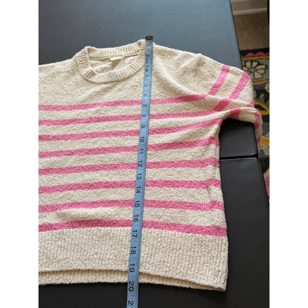 J.Crew Crewcuts Girls' Striped Sweater Pink Cream Long Sleeve Crewneck Large